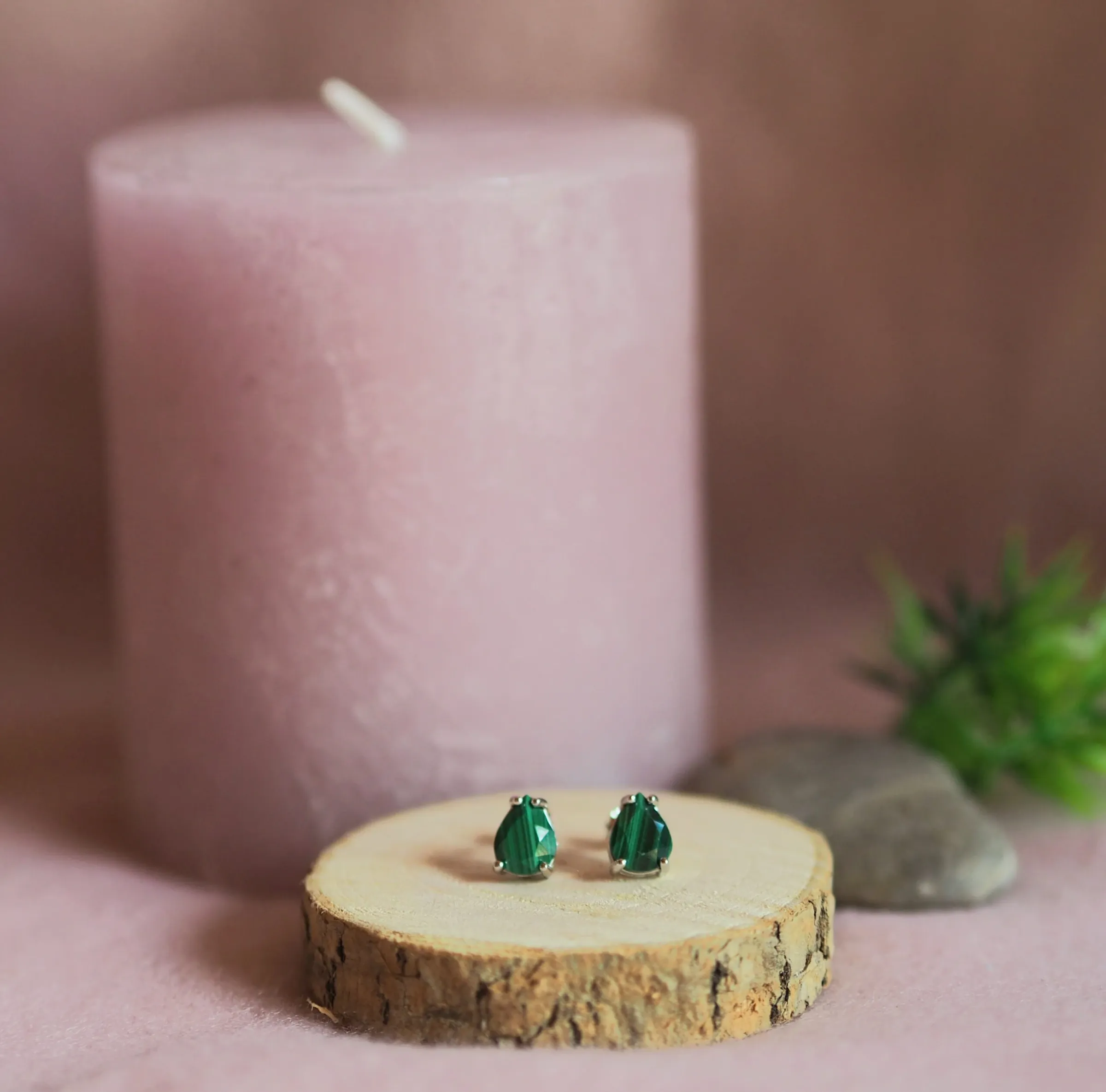 Boucles d’oreilles Argent Malachite Larme