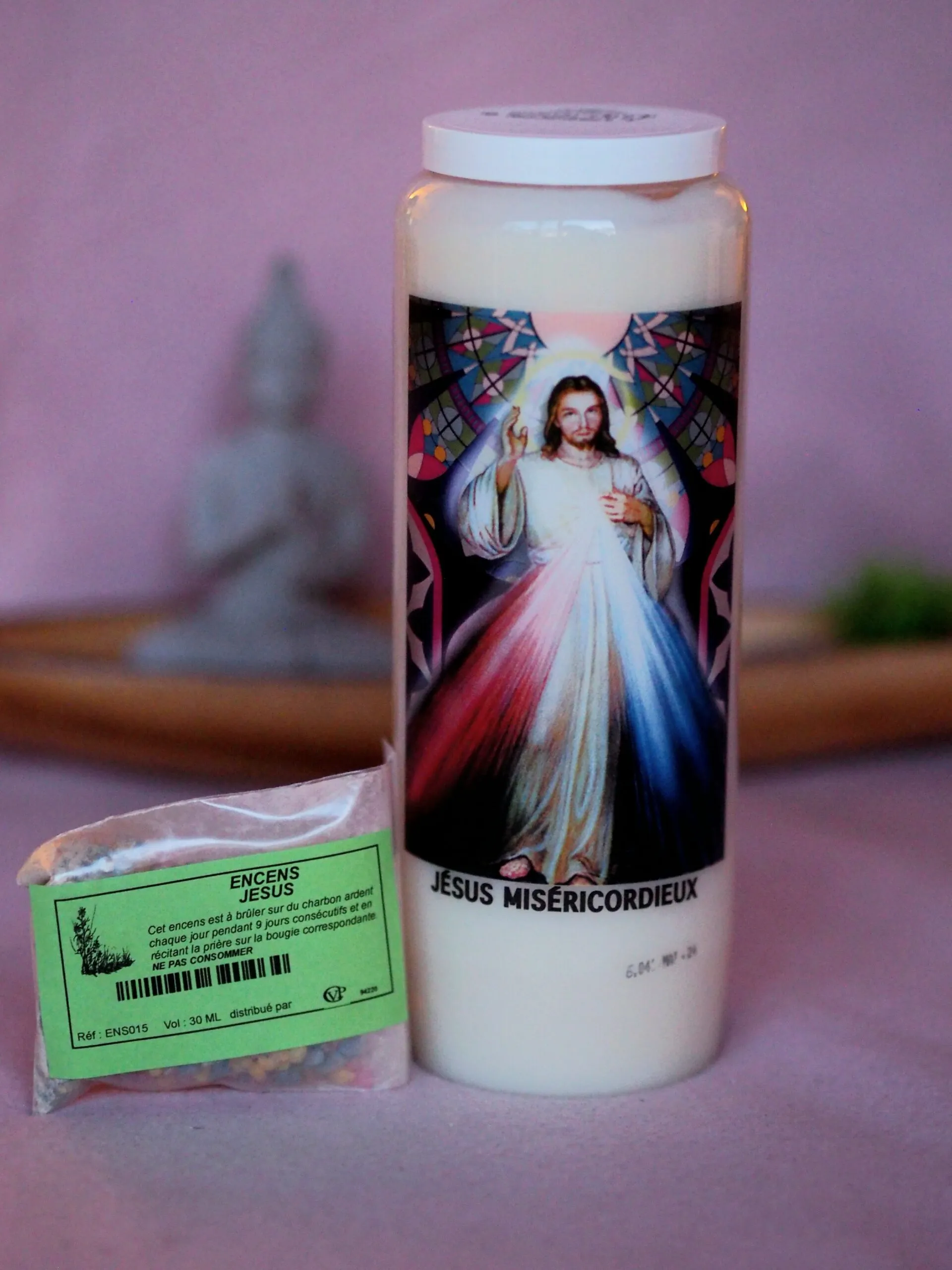 Bougie de 9 jours + encens Jésus