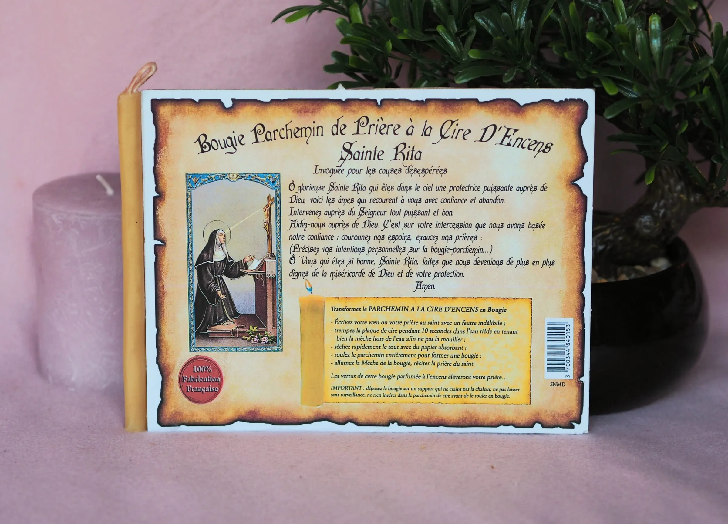 Parchemin de cire Sainte Rita